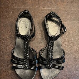 Cole Haan Black Strappy Sandals with Buckle Closures